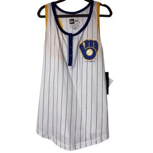 NEW ERA MILWAUKEE BREWERS SLEEELESS TANK SIZE 7/8 KIDS 100% COTTON BRAND NEW